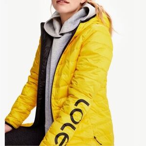 Lole Emeline Riversible Puffer Down Jacket Mimosa Yellow Black 700 Fill Size L